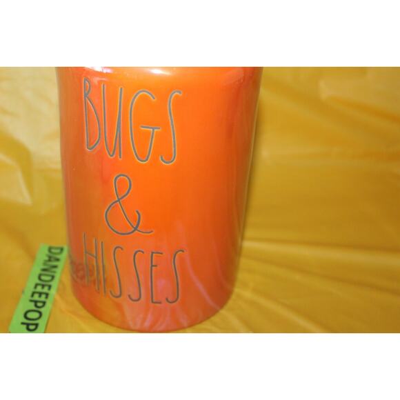 Rae Dunn Bugs & Hisses Orange Luster Finish Ceramic Canister Halloween Decor - Picture 11 of 12